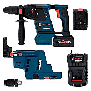 Bosch Professional AMPShare 18V Akku-Kombihammer GBH 18V-26 F (18 V, 2 Akkus, 5,5 Ah, 2,6 J, Inkl. Staubabsaugung)