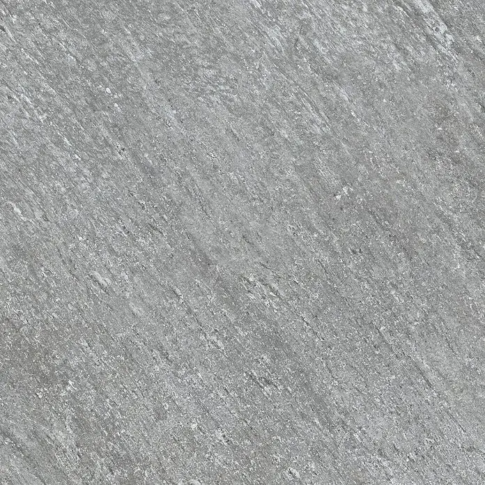 Feinsteinzeugfliese Piazza Grey - 59,7 x 59,7 cm, Grau, Matt - Graue Bodenfliese mit marmorierter Textur für ein elegantes und modernes Ambiente in jedem Raum.