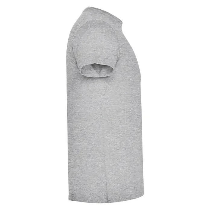 Camiseta Atomic - 4 XL, Gris, 85% algodón / 15% viscosa - Vista lateral de una camiseta gris. La camiseta gris lisa es ideal para el uso diario y se puede combinar de muchas maneras.