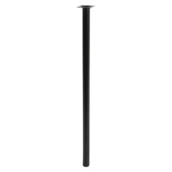 Pata para muebles - Ø x Al: 3 x 70 cm, Acero, Negro - Imagen del producto de una pata de mesa de metal negro, que ofrece estabilidad y un aspecto moderno para los muebles.