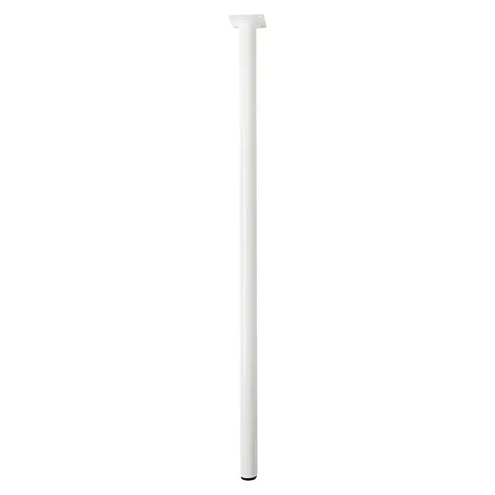 Pata para muebles - Ø x Al: 3,1 x 80 cm, Acero, Blanco - Una elegante extensión de pata de mesa blanca, que ofrece una elevación elegante para los muebles, que se distingue por su diseño minimalista.