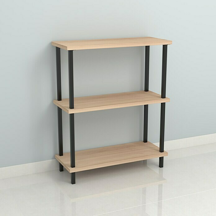 Element System Pata de tubo de acero cuadrangular (25 x 25 x 100 mm, Capacidad de carga: 30 kg, Color: Negro)