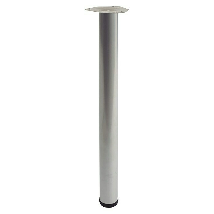 Element System Möbelfuß-Set Toskana (Ø x L: 60 x 700 mm, Weiß/Aluminium, Traglast: 75 kg, 4 Stk.)