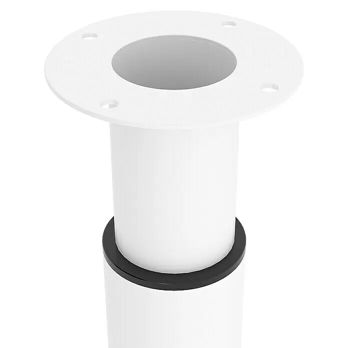 Rei Teleskop-Möbelfuß - Durchmesser: 6 cm, Höhenverstellung: 71 cm - 100 cm, Stahl, Weiß - Detailaufnahme