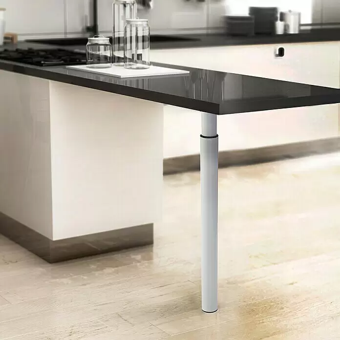 Rei Teleskop-Möbelfuß - Durchmesser: 6 cm, Höhenverstellung: 71 cm - 100 cm, Stahl, Weiß - Stimmungsaufnahme