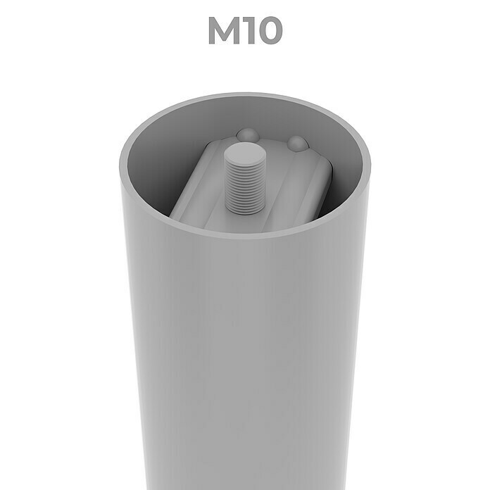 Element System Möbelfuß (Ø x L: 60 x 900 mm, Traglast: 75 kg, Farbe: Silber)