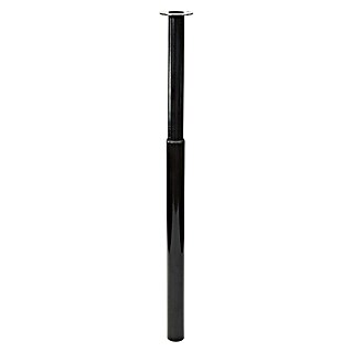 Pata para muebles (Ø x Al: 6 x 110 cm, Acero, Negro, Telescópica)
