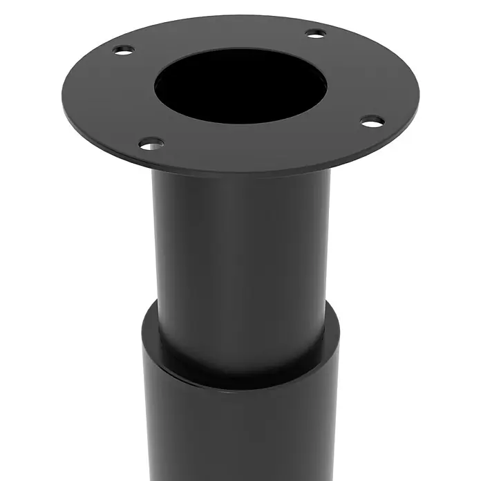Rei Teleskop-Möbelfuß - Durchmesser: 6 cm, Höhenverstellung: 71 cm - 100 cm, Stahl, Schwarz - Schwarze höhenverstellbare Säule mit runder Montageplatte. Ideal für individuelle Tischgestelle und Büroanwendungen.