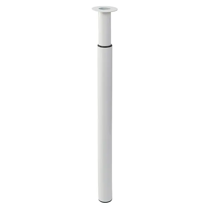 Rei Teleskop-Möbelfuß - Durchmesser: 6 cm, Höhenverstellung: 71 cm - 100 cm, Stahl, Weiß - Diese Abbildung zeigt eine ausziehbare weiße Säule, die eine elegante und funktionale Lösung für verschiedene Anwendungen bietet.