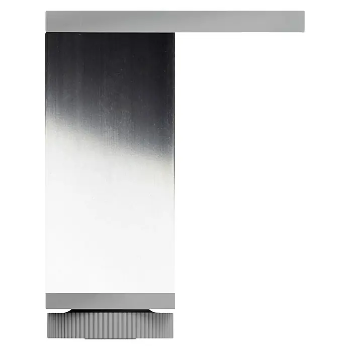 Rei Möbelfuß - L x B x H: 40 x 40 x 100 mm, Aluminium, Verchromt - Silbernes Regal mit einer glatten Oberfläche und einem geriffelten Drehknopf für eine moderne und stilvolle Aufbewahrungslösung.