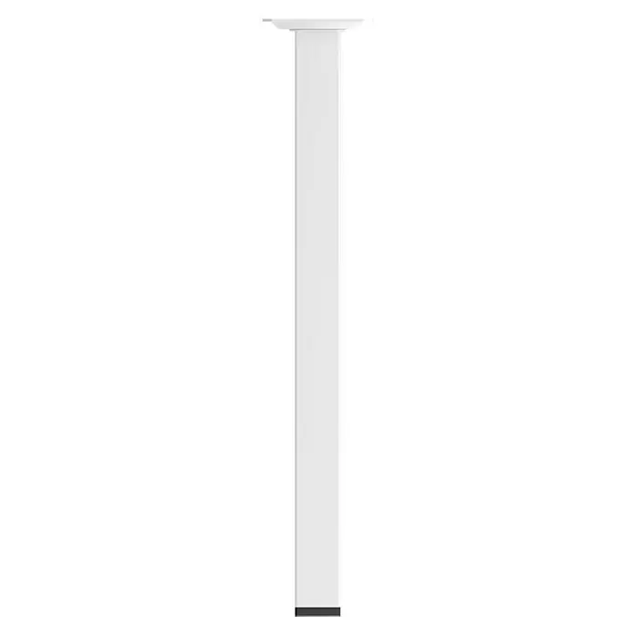 Rei Möbelfuß - L x B x H: 25 x 25 x 400 mm, Stahl, Weiß - Ein elegantes, weißes Tischbein, das durch sein schlichtes Design und seine robuste Konstruktion überzeugt. Ideal für moderne Einrichtungen.