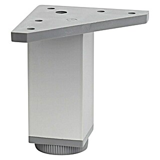 Pata para muebles (L x An x Al: 4 x 4 x 10 cm, Aluminio, Anodizado, Cuadrado, 1 ud.)