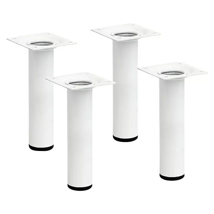 Rei Möbelfuß-SetØ x H: 3 cm x 150 mm, Stahl, 4 Stk., Weiß