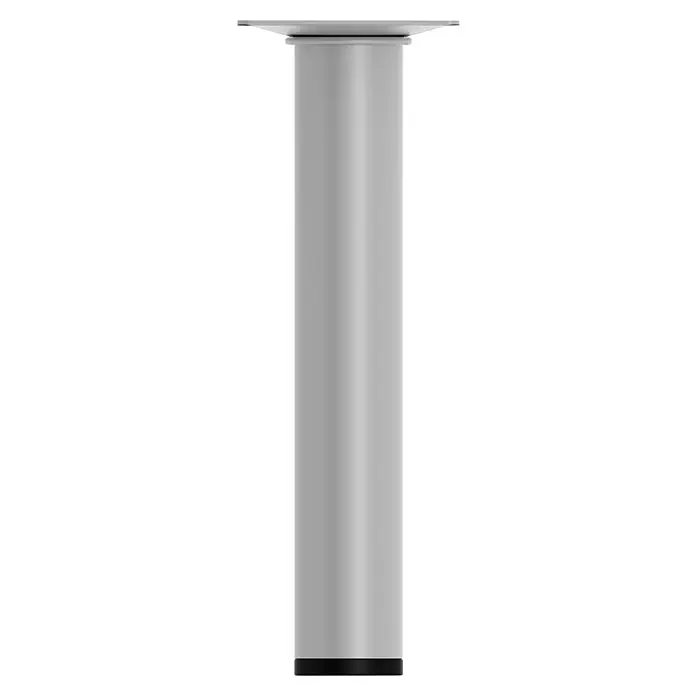 Rei Möbelfuß - Ø x H: 3 cm x 200 mm, Stahl, Silber - Elegantes, silberfarbenes Tischbein mit einer stabilen Montageplatte für eine sichere Befestigung. Ideal für moderne Möbeldesigns.