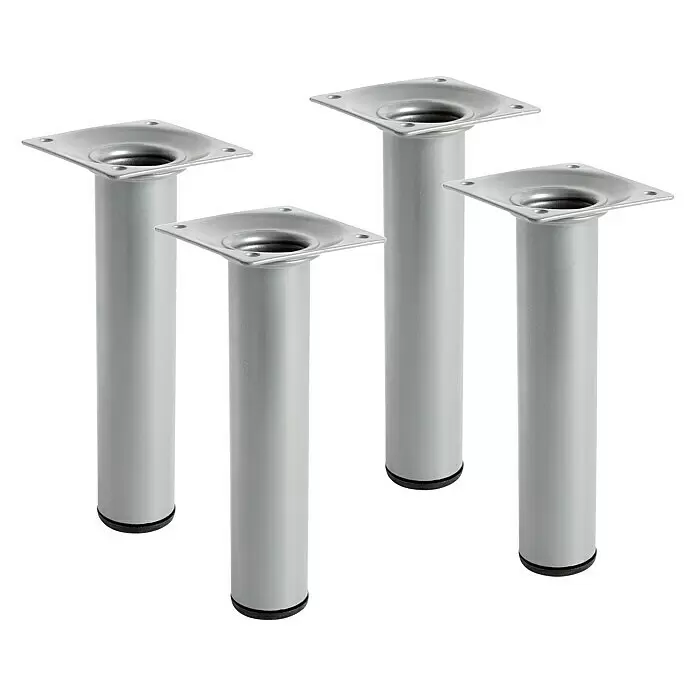 Rei Möbelfuß-SetØ x H: 3 cm x 150 mm, Stahl, 4 Stk., Silber