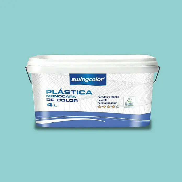 swingcolor Pintura para paredes - Everest, Mate, 4 l - Un cubo de pintura de interior Swingcolor, color plástico Monocapa, 4L, para paredes y techos. Lavable y fácil de aplicar.