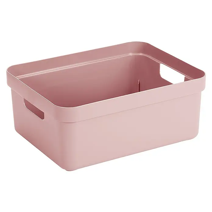 Sunware Aufbewahrungsbox Sigma Home - L x B x H: 44,5 x 34,5 x 18,3 cm, Kunststoff, Rosa - Rosa Aufbewahrungsbox mit rechteckigen Griffen zum einfachen Tragen und Organisieren.