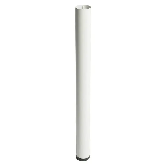 Rei Möbelfuß - Ø x H: 8 cm x 710 mm, Stahl, Weiß - Eine schlanke, weiße Säule steht elegant auf einer dunklen Basis. Die minimalistische Formgebung macht sie zu einem stilvollen Deko-Objekt für jeden Raum.