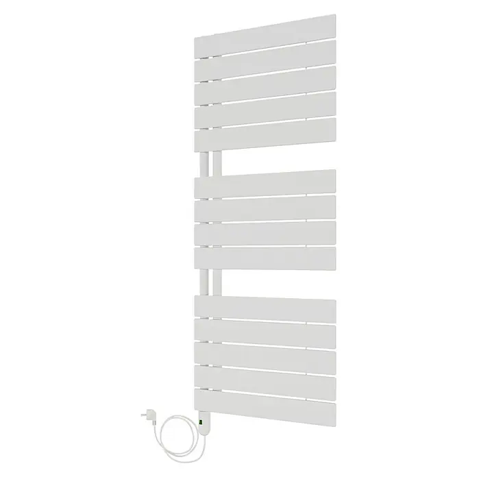 Ximax Elektro-Badheizkörper P2 Open Typ 2 - B x H: 500 x 1.195 mm, Wärmeleistung bei Vorlauftemperatur von 75 °C (D: 50): 600 W, Weiß - Weißer, elektrischer Handtuchwärmer mit mehreren horizontalen Heizstäben, ideal für Badezimmer. Sorgt für warme Handtücher.