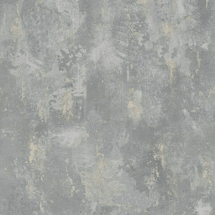 Papel pintado Cemento  (Gris / crema, 10,05 x 0,53 m)