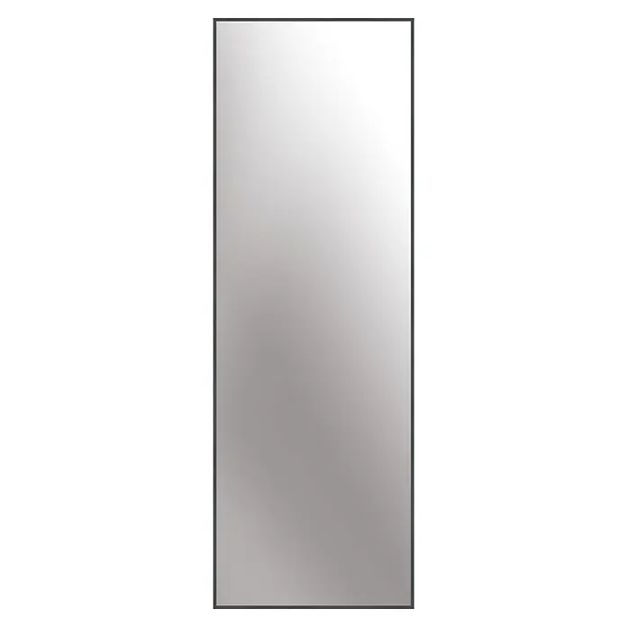 Rahmenspiegel Alpha - 50 x 150 cm, Grau, Aluminium - Schlanker, rechteckiger Wandspiegel mit einem schmalen, dunklen Rahmen, der eine moderne und elegante Ästhetik bietet.