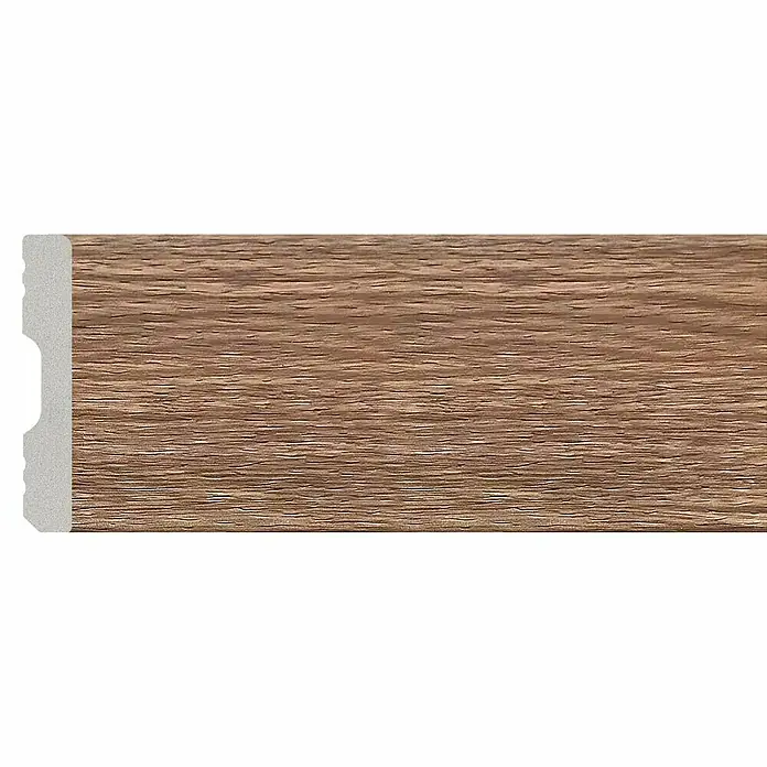 Oknum Rodapié Logan - 200 cm x 14 mm x 90 mm - Rodapié de imitación a madera con grano sutil y perfil, ideal para una transición limpia entre pared y suelo.