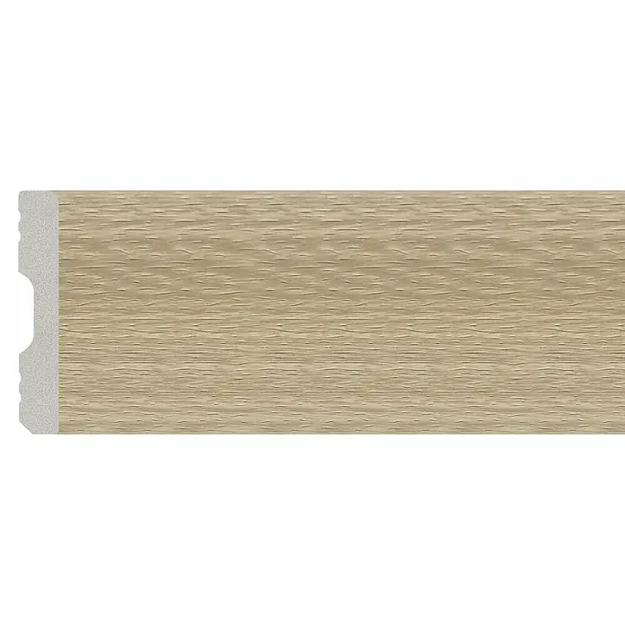 Oknum Rodapié Lucania - 200 cm x 14 mm x 90 mm - Rodapié de madera de color claro con grano fino, ideal para el diseño de interiores. Diseño duradero para la protección duradera de la pared.