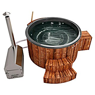 Holzklusiv Hot Tub Jade 180 Spa Deluxe Clean (200 cm, Thermoholz, Anthrazit, Max. Personenzahl: 6)