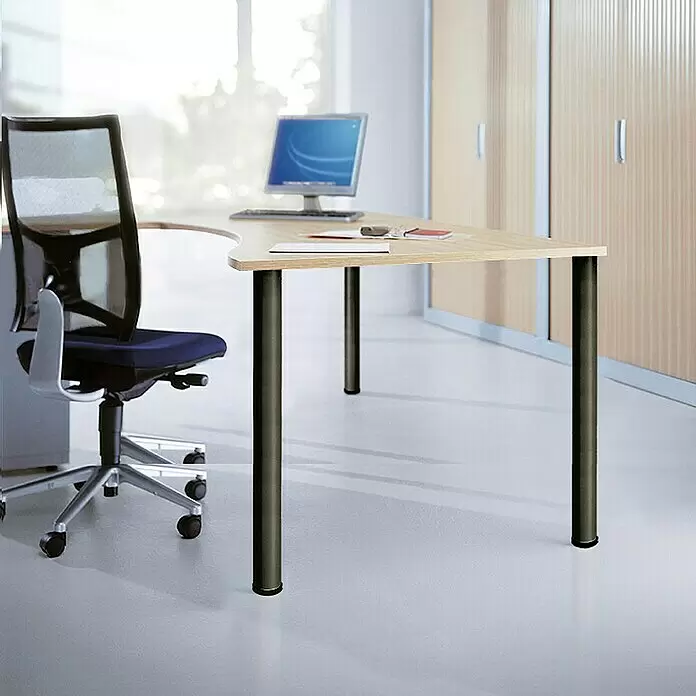 Rei Möbelfuß - Ø x H: 8 cm x 710 mm, Stahl, Schwarz - Stimmungsaufnahme