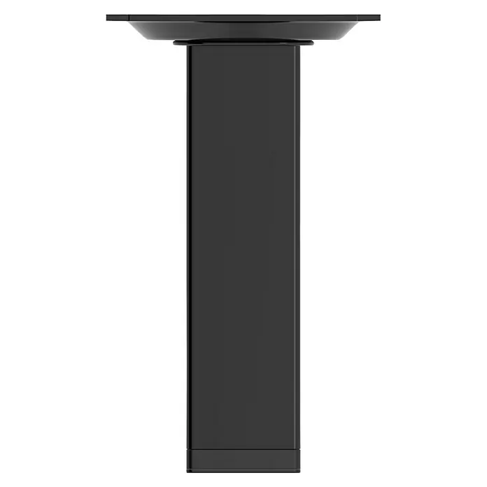 Rei Möbelfuß-Set - L x B x H: 25 x 25 x 100 mm, Stahl, 4 Stk., Schwarz - Schwarzer höhenverstellbarer Schreibtischfuß mit Tischplatte. Der Fokus liegt auf dem robusten Tischfuß.