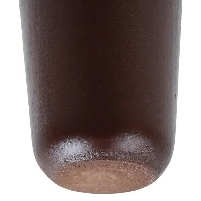Rei Pata para muebles Cónica - Ø x Al: 5 x 15 cm, Capacidad de carga: 150 kg, Madera, Tinte oscuro - Primer plano de una pata de mueble de madera marrón. Es redonda y se estrecha ligeramente hacia abajo.