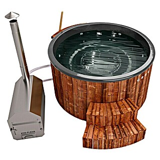 Holzklusiv Hot Tub Jade 180 Spa Deluxe (200 cm, Anthrazit, Thermoholz, Max. Personenzahl: 6)