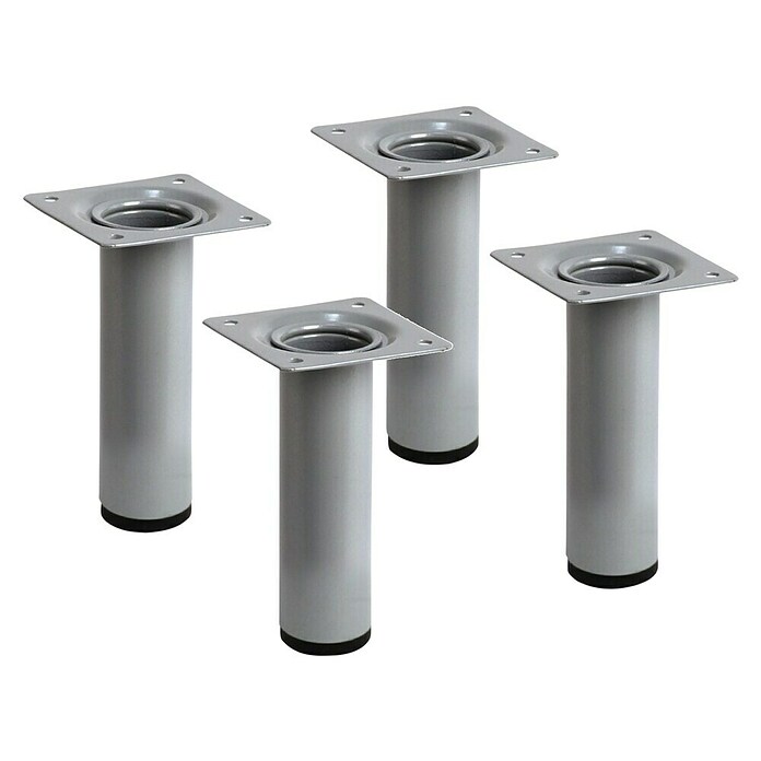 Pata para muebles (Ø x Al: 3 x 10 cm, Acero, Cromado, 4 ud.) | BAUHAUS