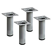 Pata para muebles (Ø x Al: 3 x 10 cm, Acero, Cromado, 4 ud.) | BAUHAUS