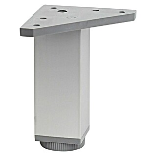 Pata para muebles (L x An x Al: 4 x 4 x 12 cm, Aluminio, Anodizado, Cuadrado, 1 ud.)