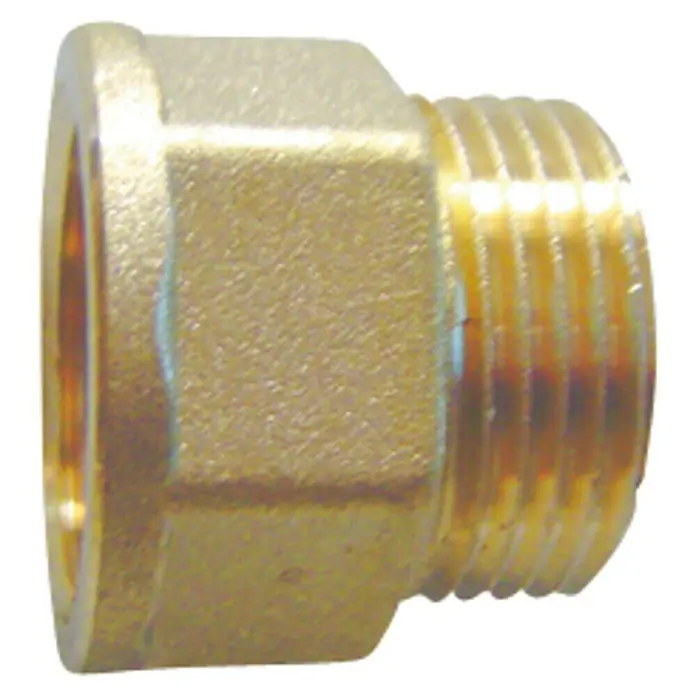 Racor marsella de latón M-H - Rosca interior: ⅜″ - Racor adaptador de latón con rosca hembra en un lado y rosca macho en el otro, ideal para instalaciones de fontanería.
