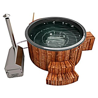 Holzklusiv Hot Tub Jade 200	Spa Deluxe Clean (Durchmesser: 220 cm, Anthrazit, Thermoholz, Max. Personenzahl: 6 - 8)