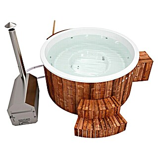Holzklusiv Hot Tub Jade 200	Spa Deluxe Clean (Durchmesser: 220 cm, Weiß, Thermoholz, Max. Personenzahl: 6 - 8)