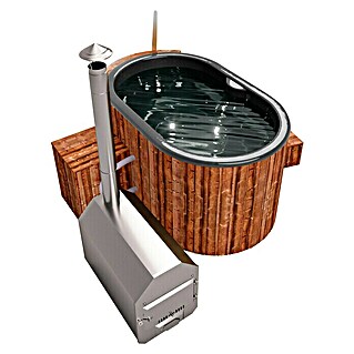Holzklusiv Hot Tub Opal 180	Spa Deluxe Clean UV (Durchmesser: 190 cm, Anthrazit, Thermoholz, Max. Personenzahl: 2)