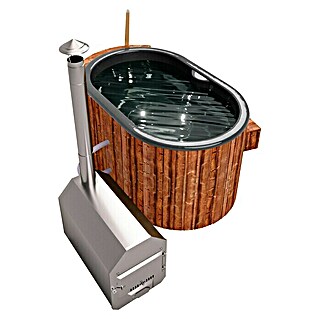 Holzklusiv Hot Tub Opal 180	Spa Deluxe (Durchmesser: 190 cm, Anthrazit, Thermoholz, Max. Personenzahl: 2)