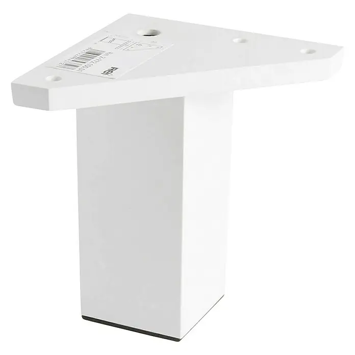 Rei Möbelfuß - L x B x H: 4 x 8 x 10 cm, Kunststoff, Weiß, 1 Stk. - Weißes Möbelfuß mit dreieckiger Befestigungsplatte und quadratischem Fuß für zusätzlichen Halt und Stabilität.