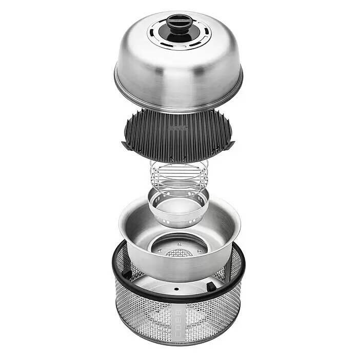 Cobb Holzkohlegrill Air Deluxe - Durchmesser Grillfläche: 32 cm, Silber - Vorderansicht