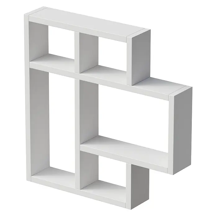 Camargue Vario Badregal - 10 x 55 x 36 cm, Verbundwerkstoff, Weiß - Modernes weißes Wandregal mit mehreren Fächern zur stilvollen Aufbewahrung von Büchern oder Dekoartikeln.