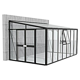 Vitavia Gewächshaus Helena 11900 Plus (Außenmaß inkl. Dachüberstand (B x T): 460 x 266 cm, 3 mm, Schwarz)