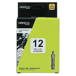 Dresco Fietsbinnenband 12 x1 1/2 x 2 1/4 (47/62-203) Dunlop 40 mm (Dunlopventiel)