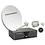 Metronic Antena parabólica Kit plato, brazo, LNB y BR (Blanco)