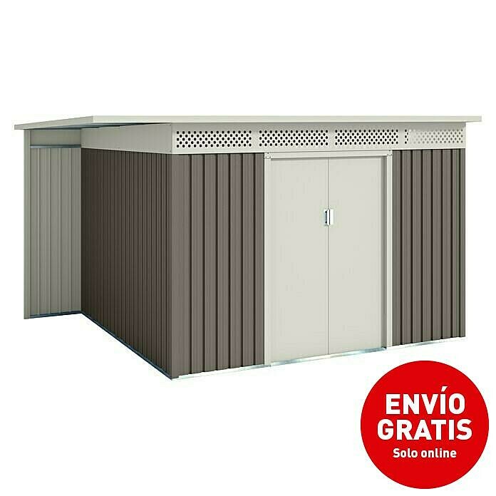 Hoggar Caseta para jardín Örebro (Medidas ext. (An x Pr): 333 x 269 cm, Beige, Acero, Área: 8,96 m²) | BAUHAUS