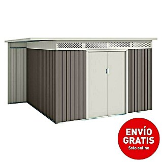 Hoggar Caseta para jardín Örebro (Medidas ext. (An x Pr): 333 x 269 cm, Beige, Acero, Área: 8,96 m²)