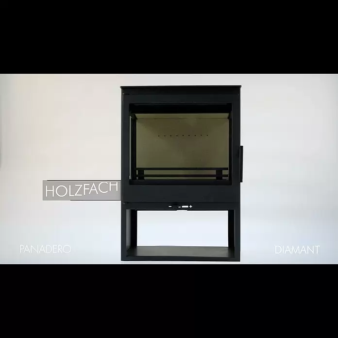 Panadero Kaminofen Diamant 3V Eco - 7,1 kW, Raumheizvermögen: 220 m³, Material Verkleidung: Stahl, Schwarz - PANADERO DIAMANT 3V DE