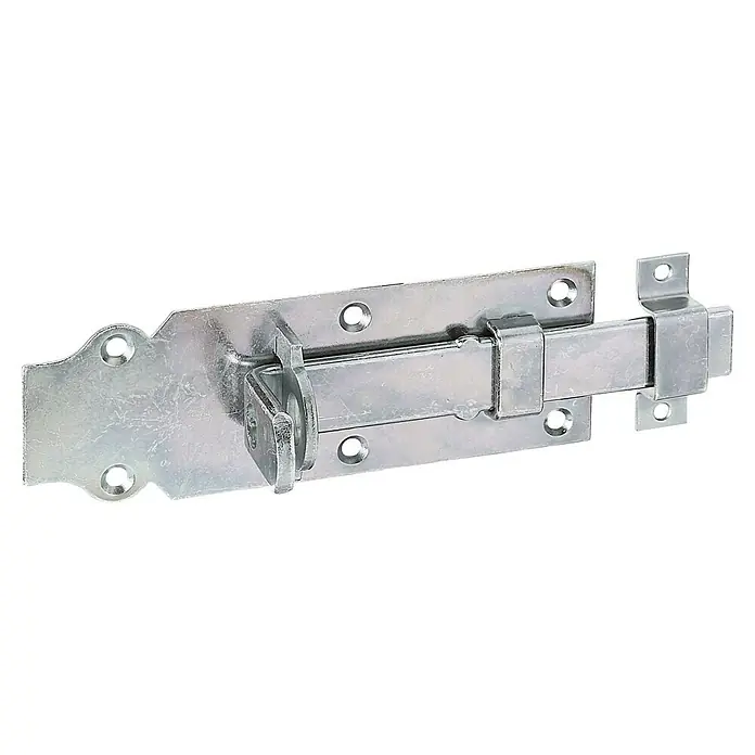 Stabilit Schieberiegel160 x 65 mm - Ein verzinkter Riegelbolzen mit Befestigungslöchern, ideal zur Sicherung von Türen und Toren. Solider Verschluss für zusätzliche Sicherheit.